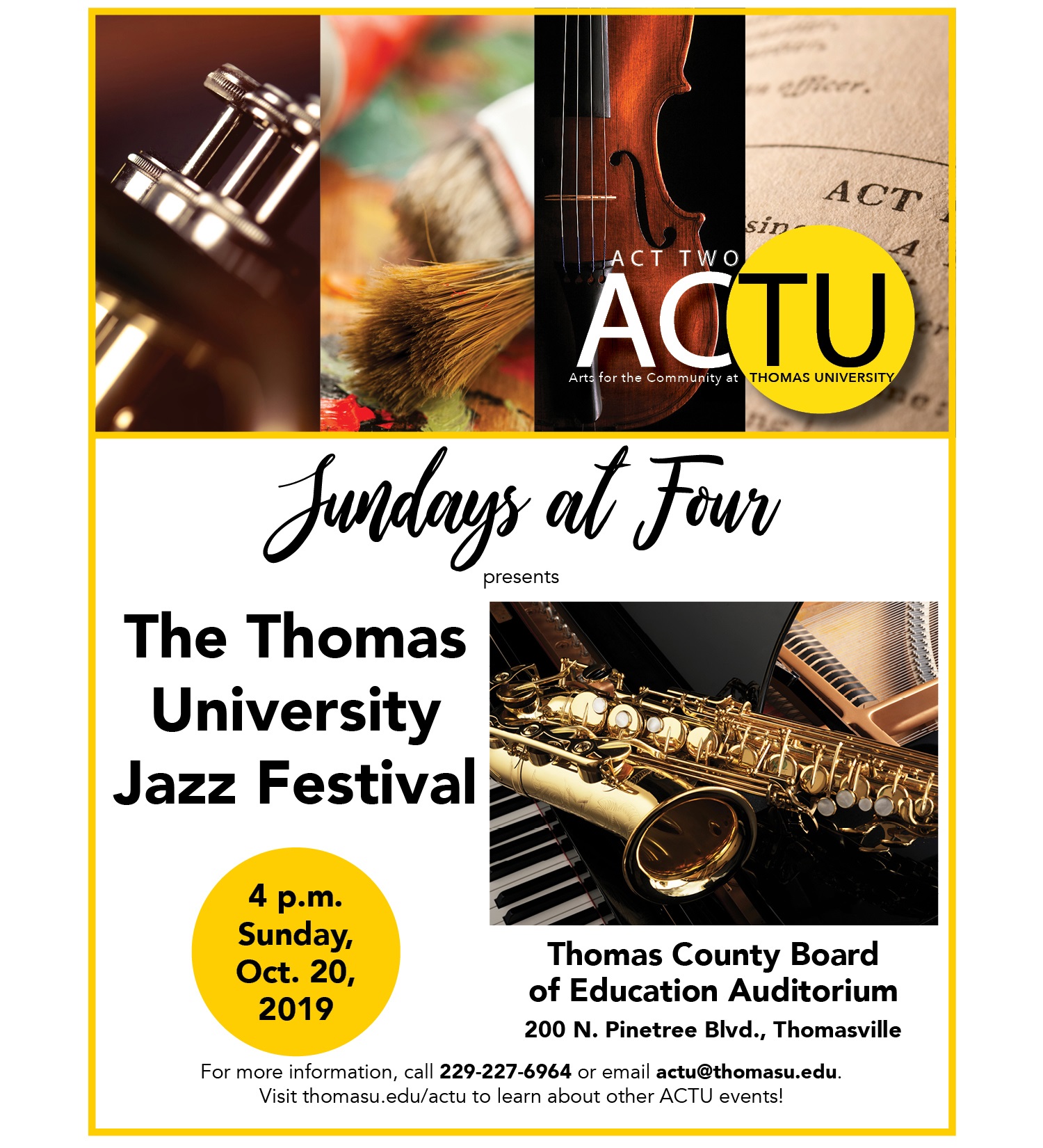Sunday at Four: TU Jazz Festival!  Event Photo